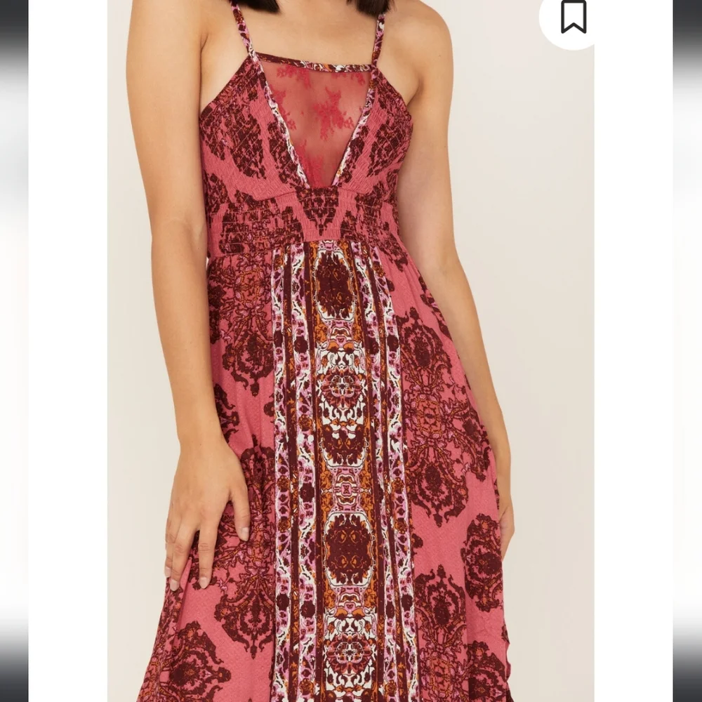 Free People That Moment Slip Dress In Cherry Combo